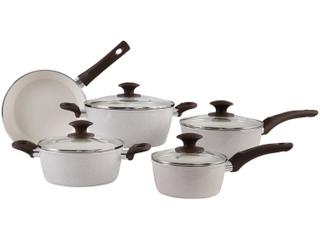 Jogo de Panelas Brinox Cerâmico de Alumínio Vanilla 5 Peças Optima Essentials Ceramic Life