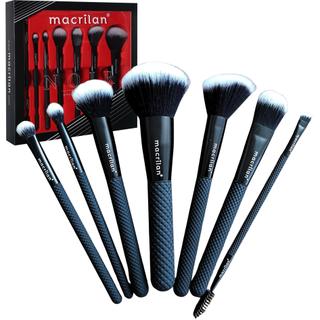 Kit Macrilan Noir ED009 com 7 Pincéis Profissionais Preto Fosco