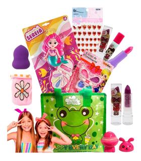 Kit Maquiagem Sereia Infantil Completo Batom Gloss Sombra - disco teen