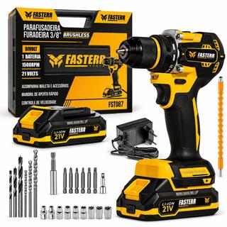 Parafusadeira Furadeira Profissional Brushless 21V + Acessórios FST087