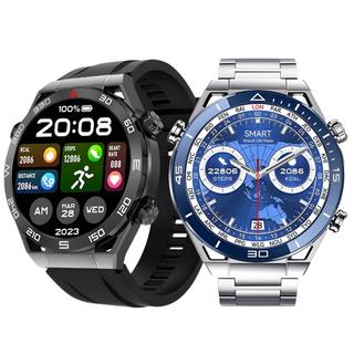 Relogio Inteligente Masculino Smart Watch Redondo 2 Pulseiras Extra Android iOS Hw5 Max Original