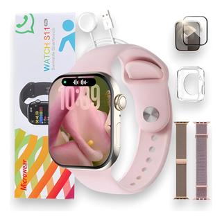 Relogio Smartwatch Rosa Feminino S11 Para Samsung Android e IOS - Alzza