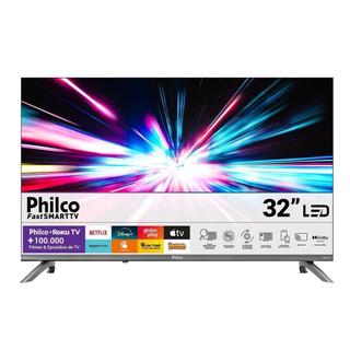 Smart TV 32 polegadas HD Philco P32CRB Roku TV HDR10 Dolby Audio