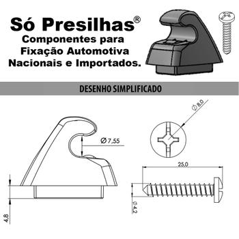 Imagem de 2 Grampos Presilhas Suporte Cinza Com Parafuso Quebra Sol Tracker 2017 2018 2019