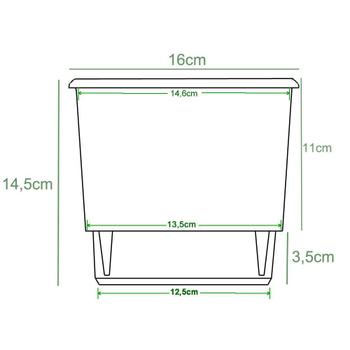 Imagem de 2 Vaso Raiz Autoirrigavel 16cm Vermelho Área Interna Externa