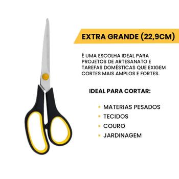 Imagem de 3 Tesouras Multifuncional Perfil Emborrachado em Aço Inox