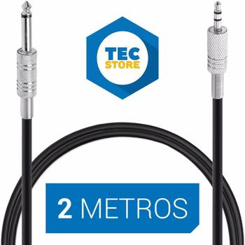 Imagem de 50 Cabos P2 P10 Estereo Profissional 2 Mts Adaptador Mesa De Som