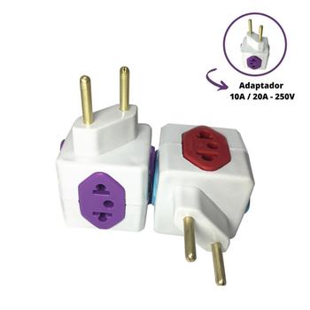 Imagem de Adaptador De Tomada Benjamim Cubo 10A/20A/250V C/10Un