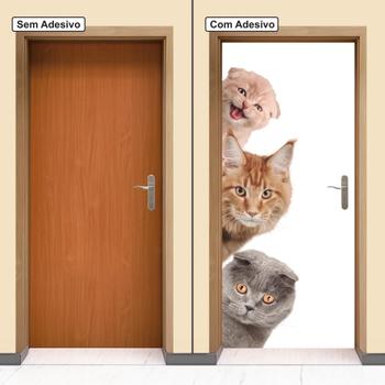 Imagem de Adesivo Decorativo Porta Gato Gatinhos Fofos Pet Shop