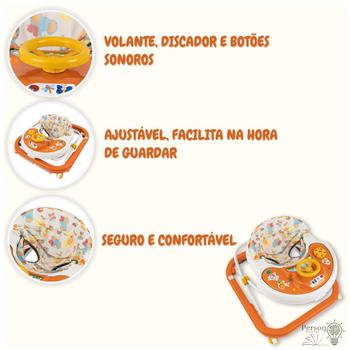 Imagem de Andador De Bebê Infantil Musical Sonoro Laranja - Styll Baby