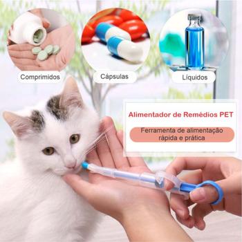 Imagem de Aplicador Seringa De Remédios Comprimidos Líquidos Alimentador Pet Gato e Cães