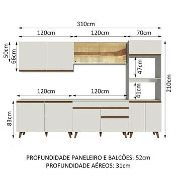 Imagem de Armário de Cozinha Completa 310cm Reims Madesa 01