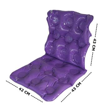 Imagem de Assento C/ Encosto Enchimento Gel (Cadeira De Rodas) Cadeirante Anatômico Ergonômico Ortopédico Ante Escaras Ulcera