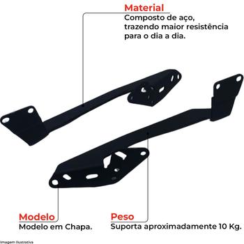 Imagem de Bagageiro Bau Moto Suporte Bauleto Superior Cb Twister 300F 2023 A 2024 Preto Metal X