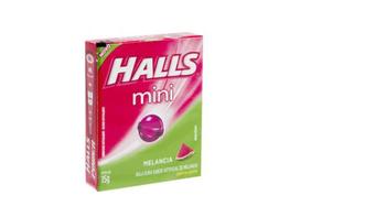 Imagem de Balas Mini Halls Sem Açúcar Sabor Melancia 15g Cx18 Unid