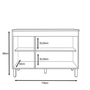 Imagem de Balcão Karen 119 Cm 3 Portas c/tampo Branco - Peternella