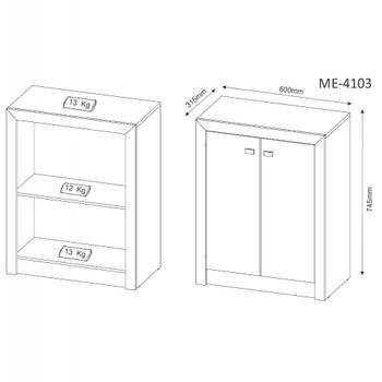 Imagem de Balcão para Escritório 2 Portas ME4103 Tecnomobili