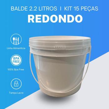 Imagem de Balde Para Óleo De Ricino 2.2L Branco 15 Pçs