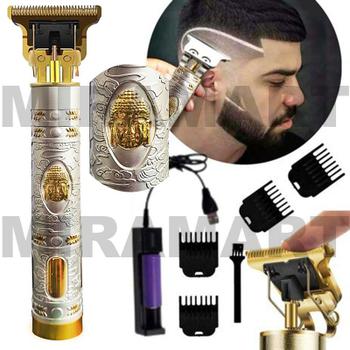 Imagem de Barbeador Buda Prateado Maquina Elétrico para Acabamento USB Desenhos Detalhes Pezinho de Cabelo Pelos