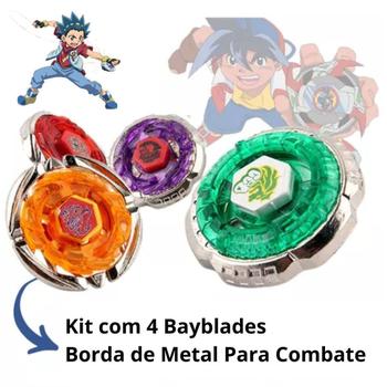 Imagem de Bayblade Peão De Brinquedo Infantil 4 Peças Arena E Lançador