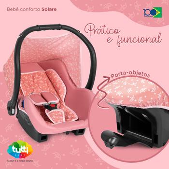 Imagem de Bebê Conforto Cadeirinha De Carro Para Recém Nascido Até 13kg Solare Tutti Baby Com Porta Objeto Rosa