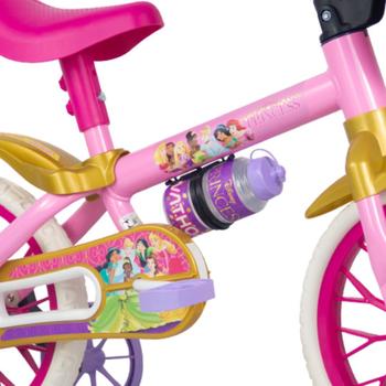 Imagem de Bicicleta Infantil com Rodinha e Capacete aro 12 Menina Princesas da Disney