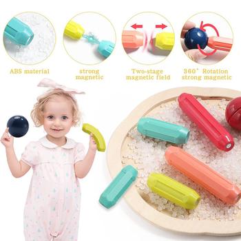 Imagem de Bloco de Montar Magnético Infantil Brinquedo Educativo Kit Criativo Peças Grandes Encaixe Imã 64 ou 120 Peças com Bolsa de Armazenamento