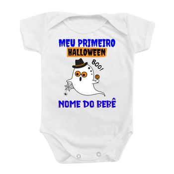 Imagem de Body Bebê Personalizado Nome Primeiro Halloween Azul Menino