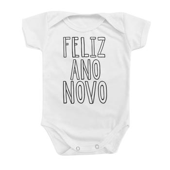 Imagem de Body Roupa Bebê Temático Presente Mimo Feliz Ano Novo Neutro