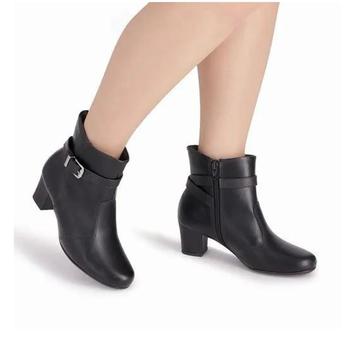 Imagem de Bota Piccadilly Feminina S/ Grosso Baixo Cano Curto 110169 Preto