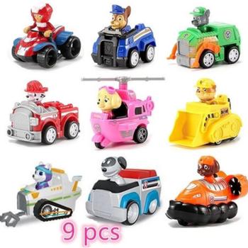 Imagem de Brinquedo 9 Carrinhos Patrulha Canina Fricção Coleção Chase Everest Marshall Zuma Rubble Skye Rocky