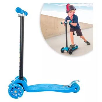 Imagem de Brinquedo Patinete Infantil Com 4 Rodas Azul luz/P crianças + 6 anos Até 60 Kg