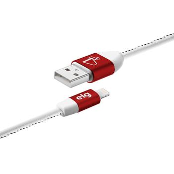 Imagem de Cabo Apple Lightning 1MT Nylon Trançado Branco SKN810WH Elg