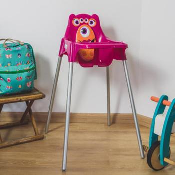 Imagem de Cadeira Infantil Para Refeição Teddy Monster Rosa Tramontina