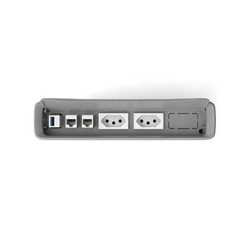 Imagem de Caixa Tomada Mesa 3 Pontos Energia 2 RJ45 1 USB C - New Slim