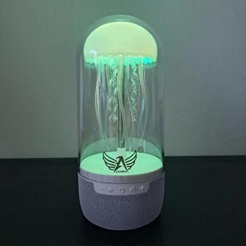 Imagem de Caixinha Som E Luminária Água Viva Dançante Neon 3D Led Rgb