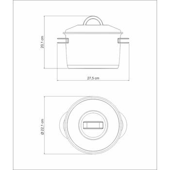 Imagem de Caldeirão Tramontina Inox Fundo Triplo Com Tampa Solar 20Cm