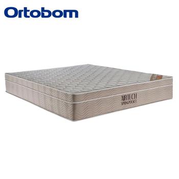 Imagem de Cama Box Casal Sintético Bipartido + Colchão Ortobom Airtech Molas Ensacadas 138x188x65