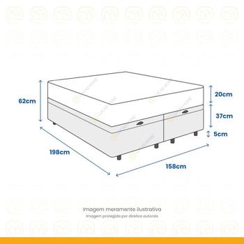 Imagem de Cama Box com Baú Queen + Colchão de molas - Anjos - Classic Superlastic 158cm