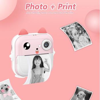 Imagem de Câmera Digital Infantil HD Com Impressão Instantânea Fotográfica E Grava