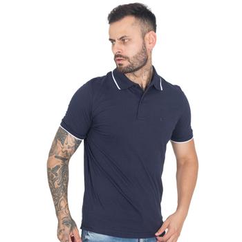 Imagem de Camisa Gola Polo Masculina  Malha Algodão Manga Curta Lisa