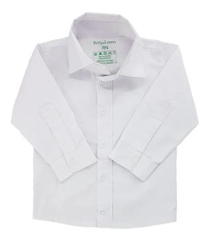 Imagem de Camisa Social Botão Bebê 100% Percal 200 Fios Menino Branco Tamanho GG