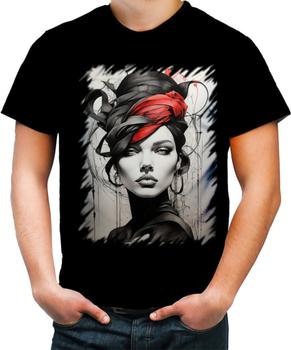 Imagem de Camiseta Colorida Pintura a Carvão Mulher Arte Esfumaçada 31