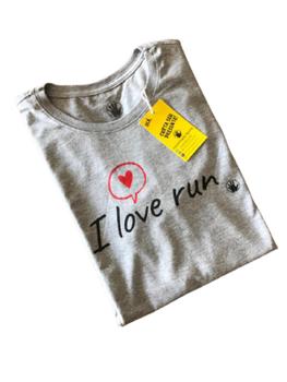 Imagem de Camiseta Corrida Casual Algodão Running Treino I Love Run cinza