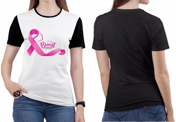 Imagem de Camiseta Outubro Rosa Feminina blusa Cabelo