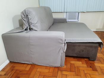 Imagem de Capa pra Sofá Retrátil e Reclinável de até 3,25m em Gorgurão com Laços Ajustáveis