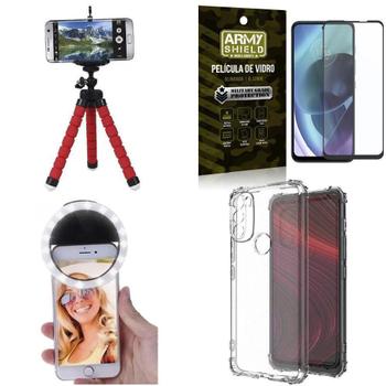 Imagem de Capinha Moto G71 + Tripé Flex + Flash Ring + Película 3D