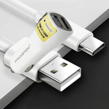 Imagem de Carregador Veicular 2 Entradas USB 3.1A Com Cabo USB-C Branco  CB07USBCBR