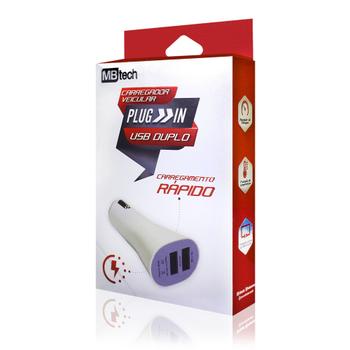 Imagem de Carregador Veícular Plug In USB Duplo Carregamento Rápido MBTECH MB52056