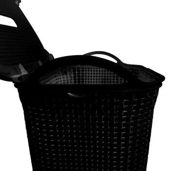 Imagem de Cesto Rattan Tampa Basculada Preto 50 litros